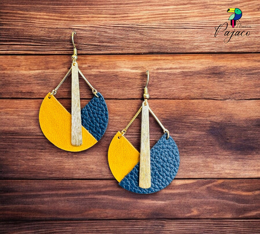 Boucles d’oreilles - 9 ¾ - Bleu navy jaune