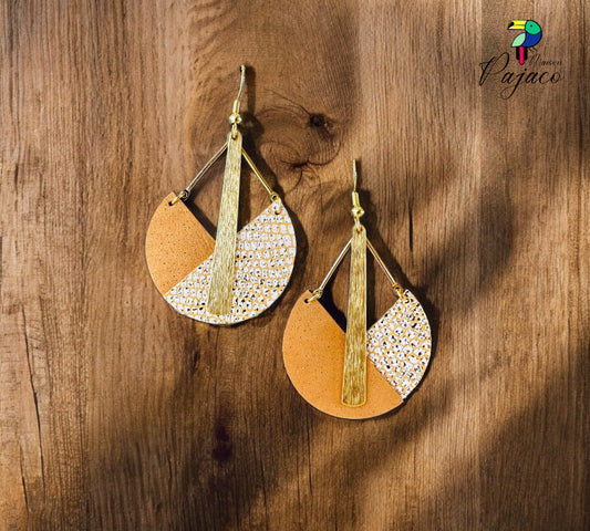 Boucles d’oreilles - 9 ¾ - Camel et doré