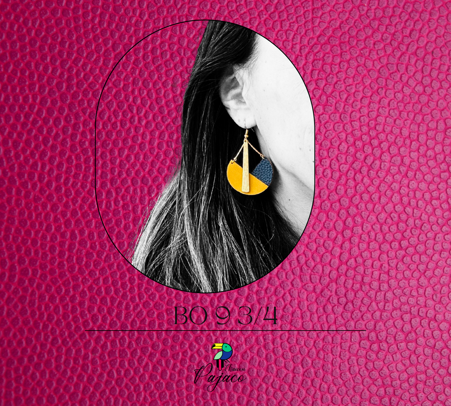 Boucles d’oreilles - 9 ¾ - Bleu navy jaune