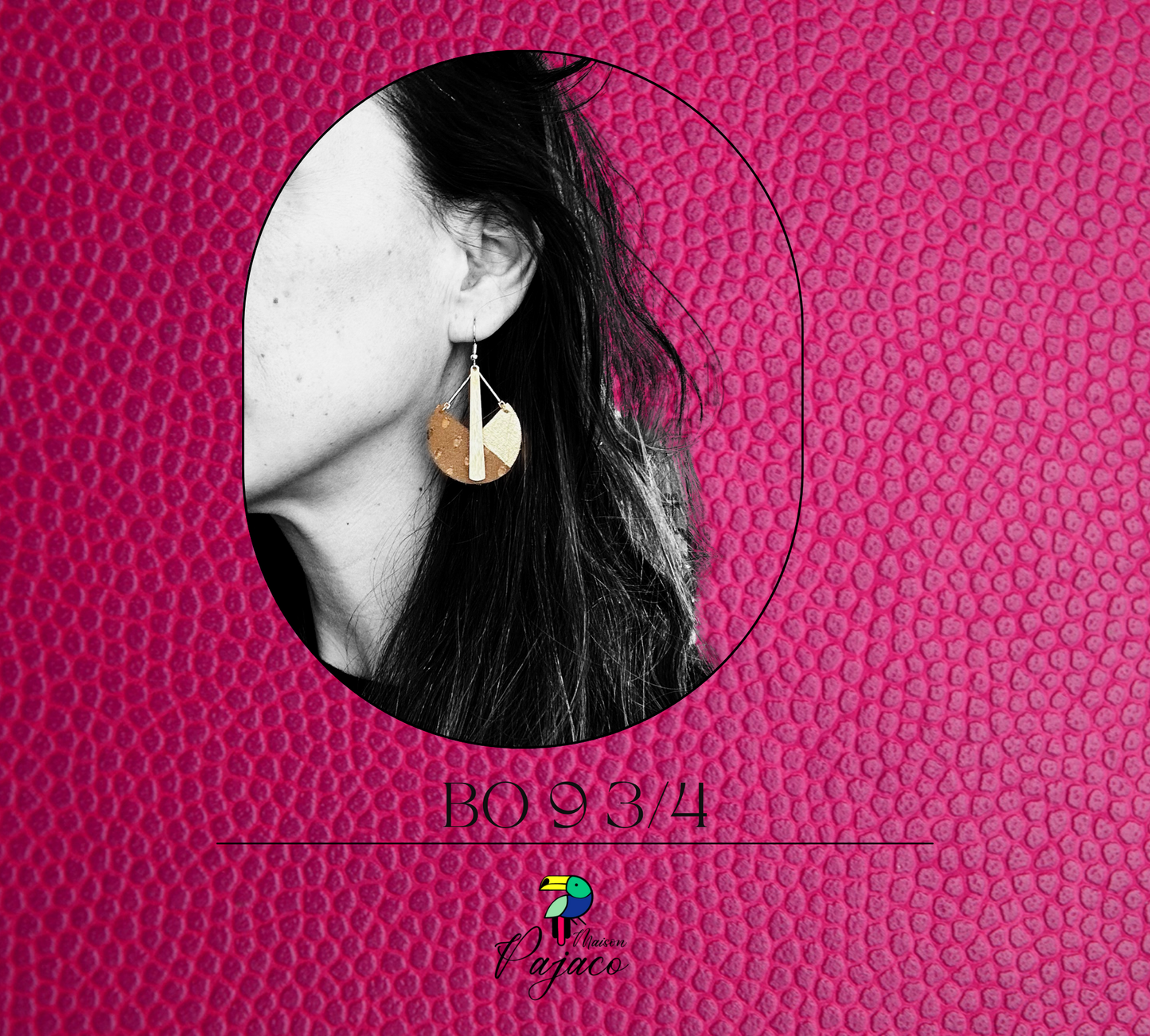 Boucles d’oreilles - 9 ¾ - marron et doré