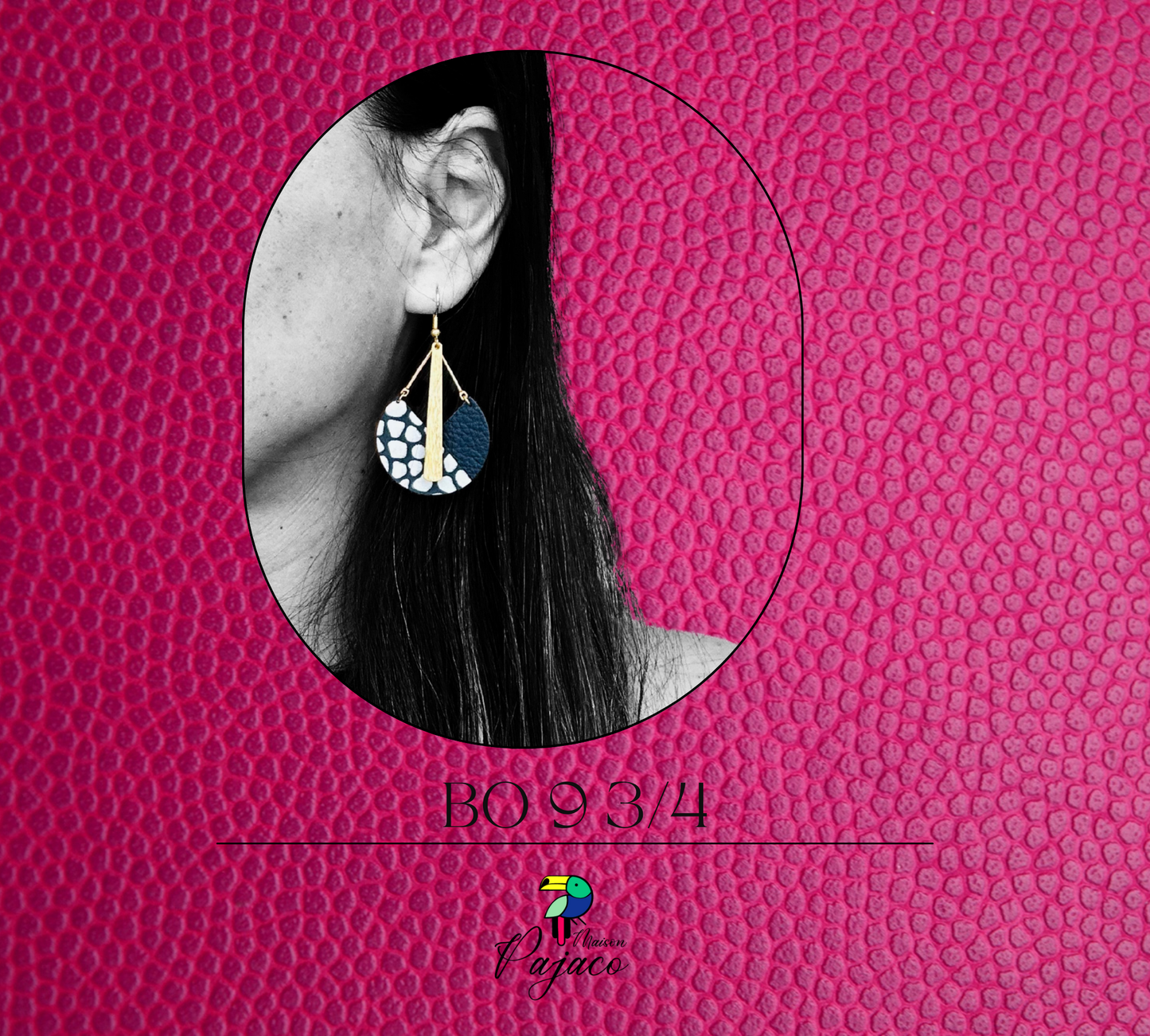 Boucles d’oreilles - 9 ¾ - Bleu navy et bleu moucheté