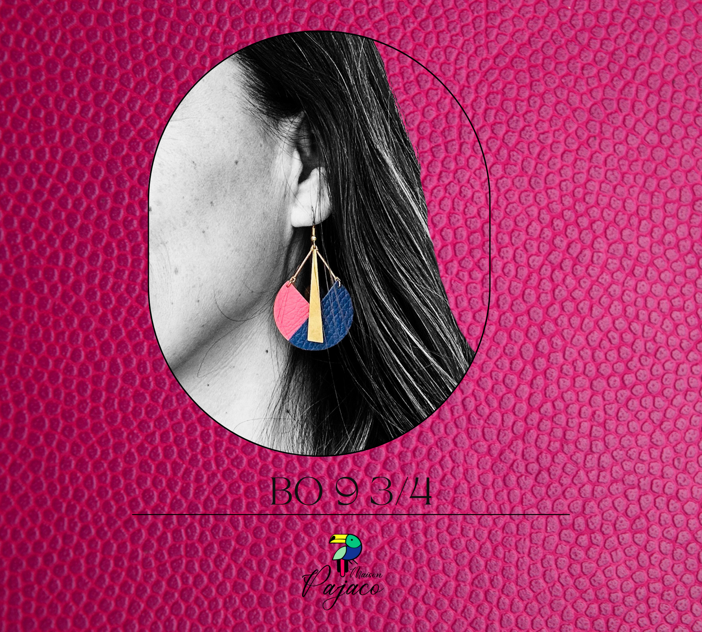 Boucles d’oreilles - 9 ¾ - Rose et bleu
