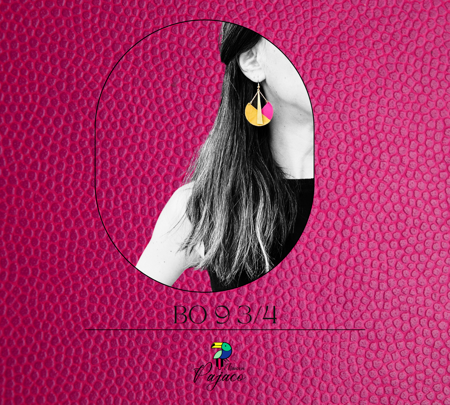 Boucles d’oreilles - 9 ¾ - Fushia et jaune