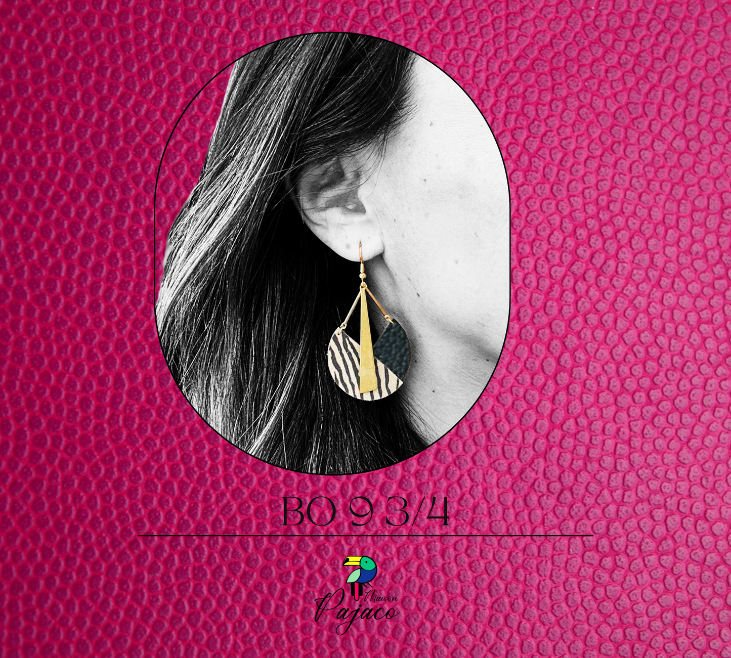 Boucles d’oreilles - 9 ¾ - Noir et zébré
