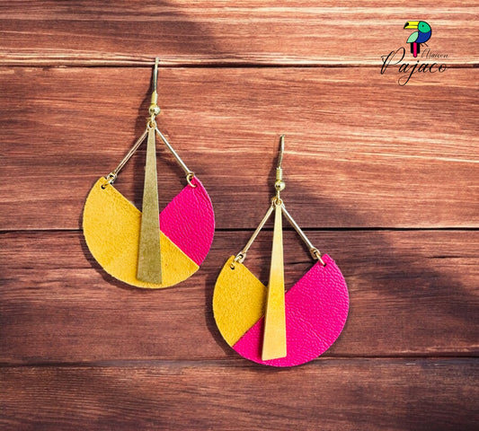 Boucles d’oreilles - 9 ¾ - Fushia et jaune