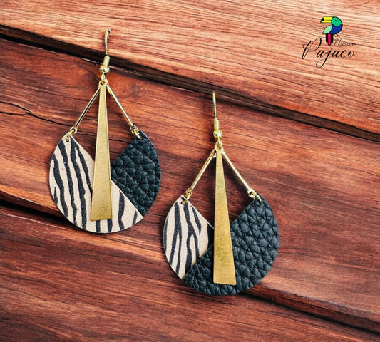 Boucles d’oreilles - 9 ¾ - Noir et zébré