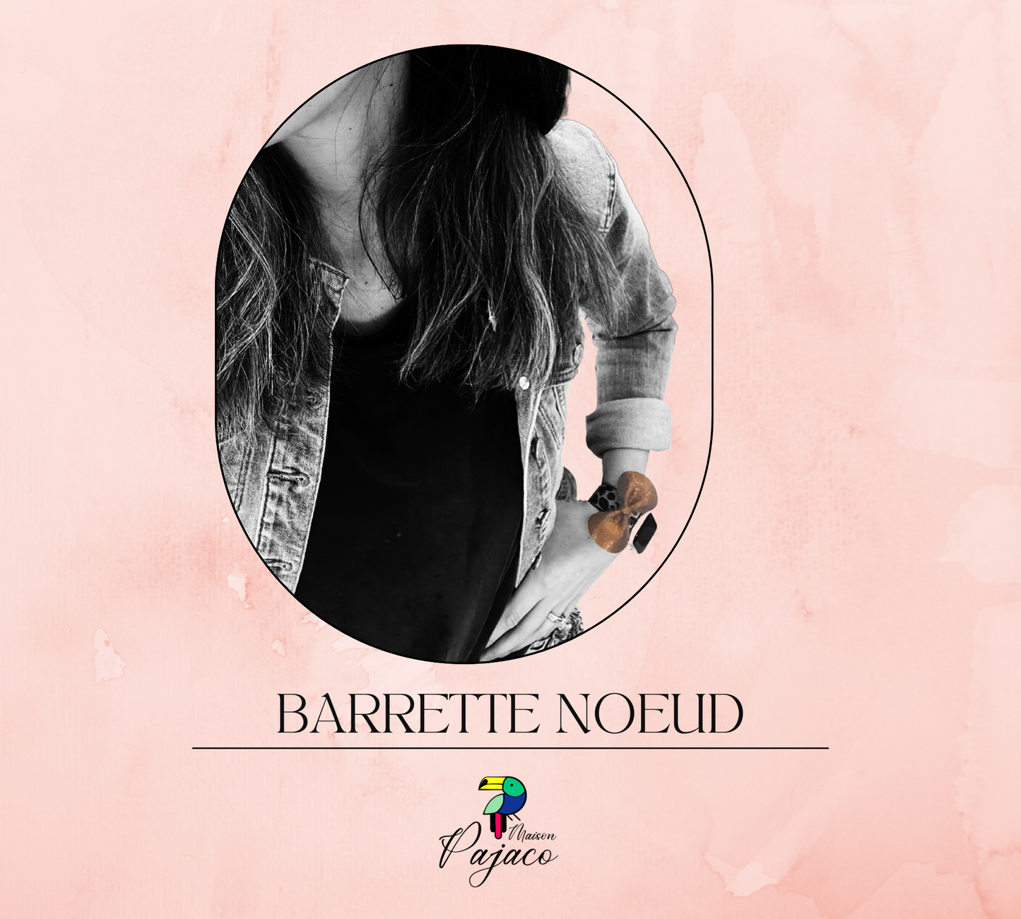 Barrette noeud en cuir - Cuivre