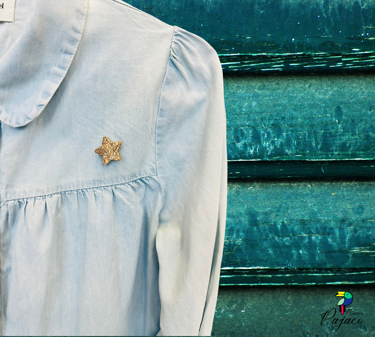 Broche cuir - Etoile