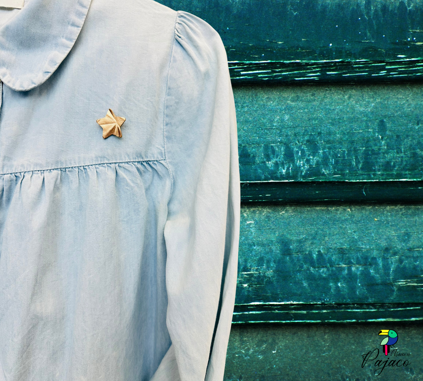 Broche cuir - Etoile