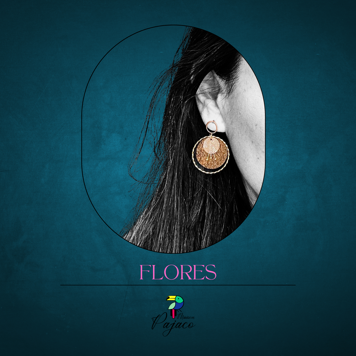 Boucles d'oreilles - Flores (3 cm) - Camel doré et cuivre