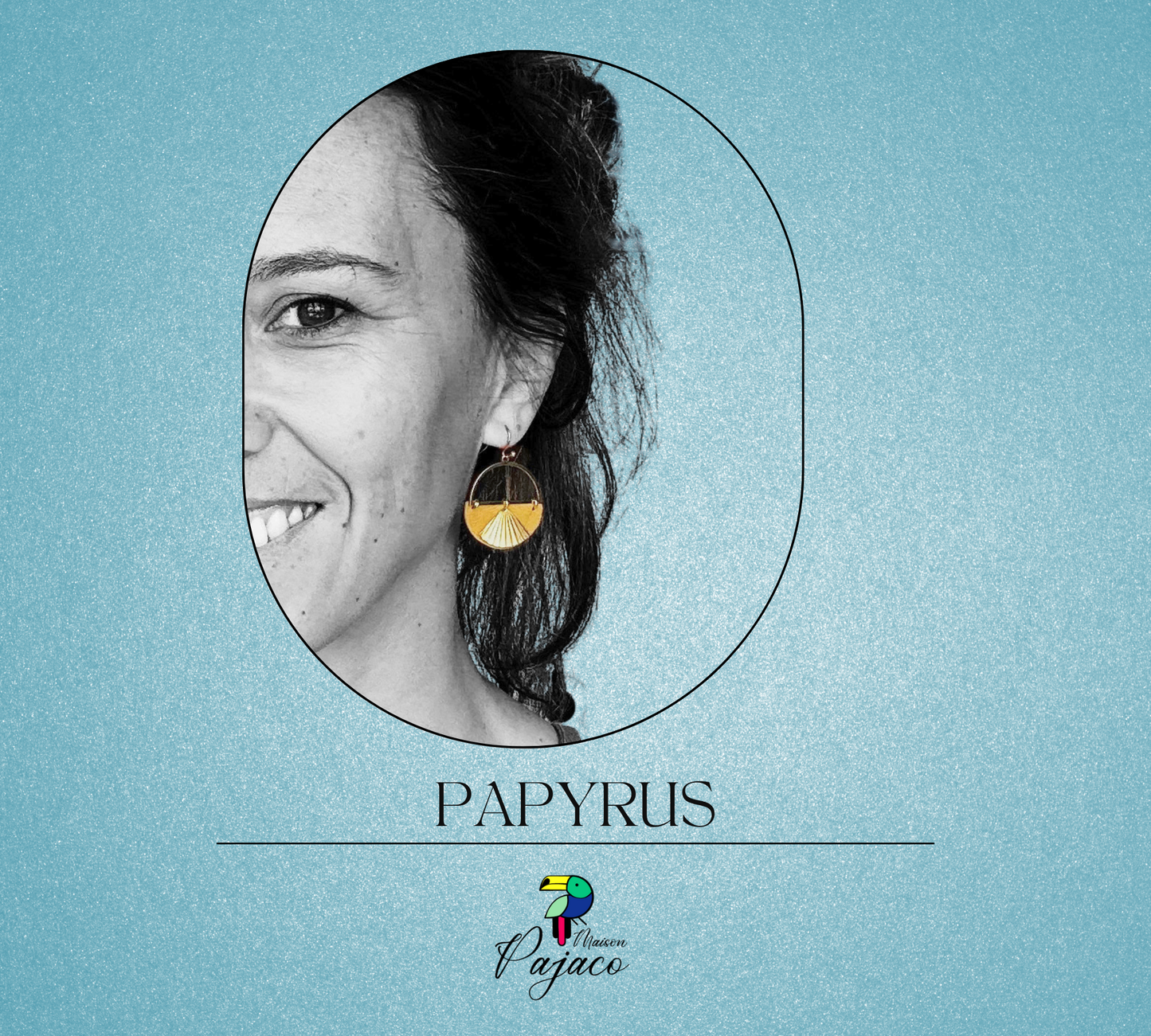 Boucles d'oreilles - Papyrus - Jaune