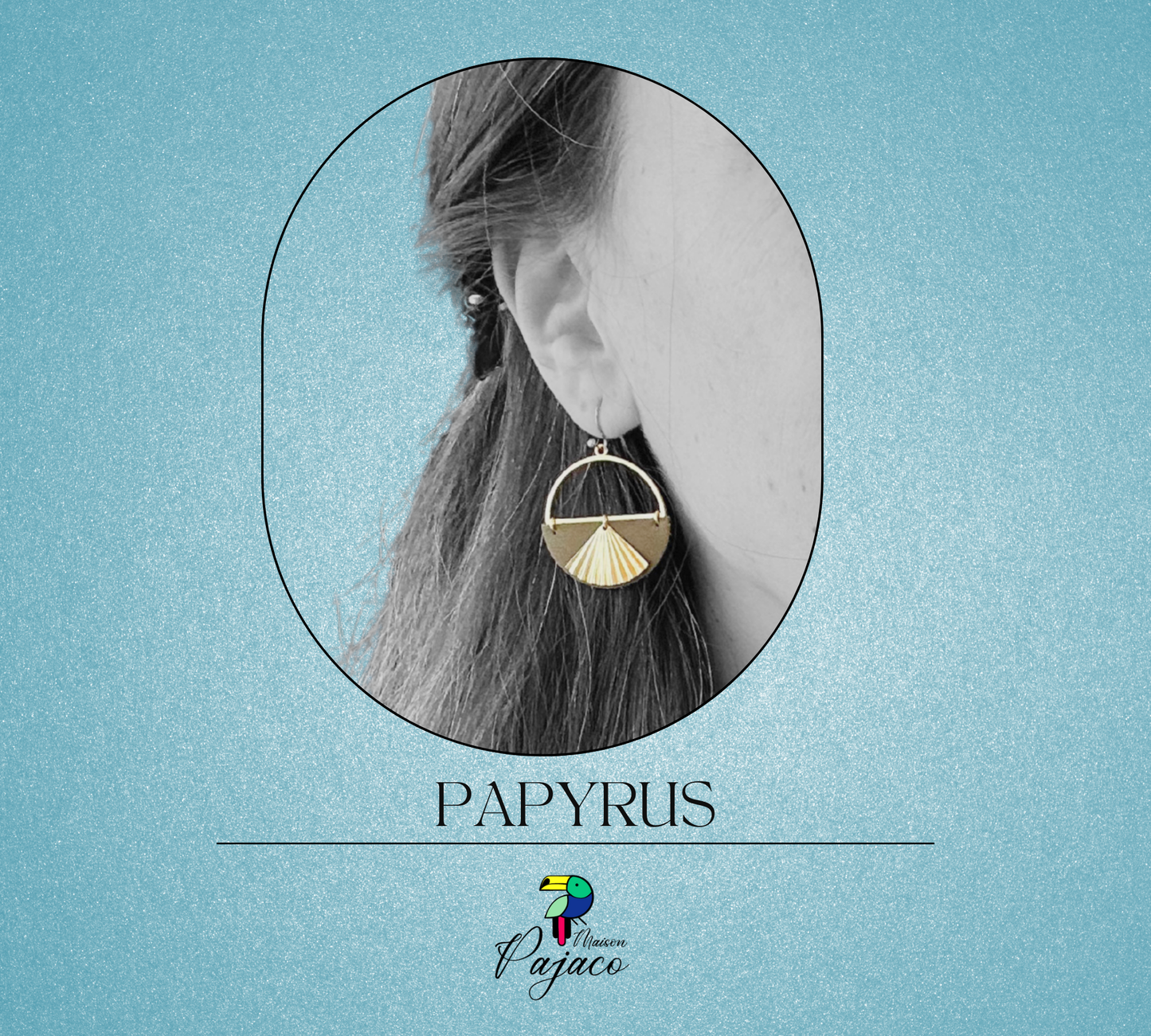 Boucles d'oreilles - Papyrus - Kaki