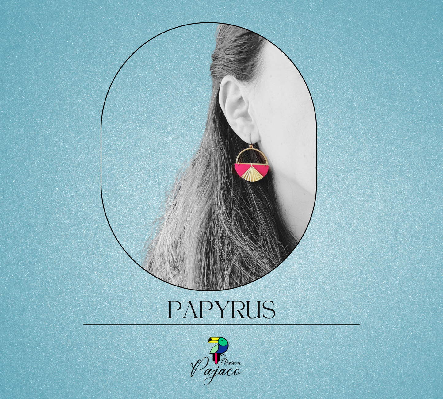 Boucles d'oreilles - Papyrus - Rose électrique