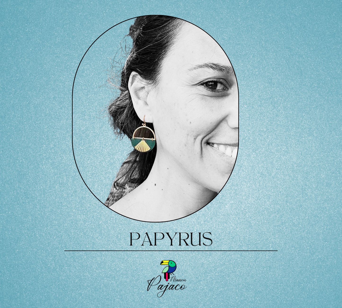 Boucles d'oreilles - Papyrus - Vert foncé