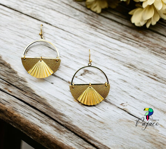 Boucles d'oreilles - Papyrus - Kaki