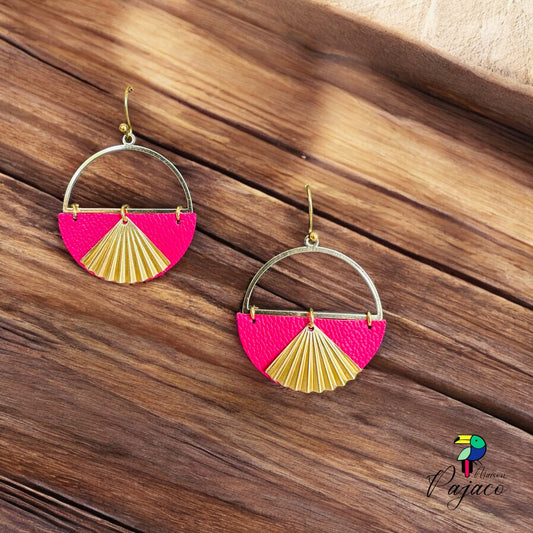 Boucles d'oreilles - Papyrus - Rose fushia