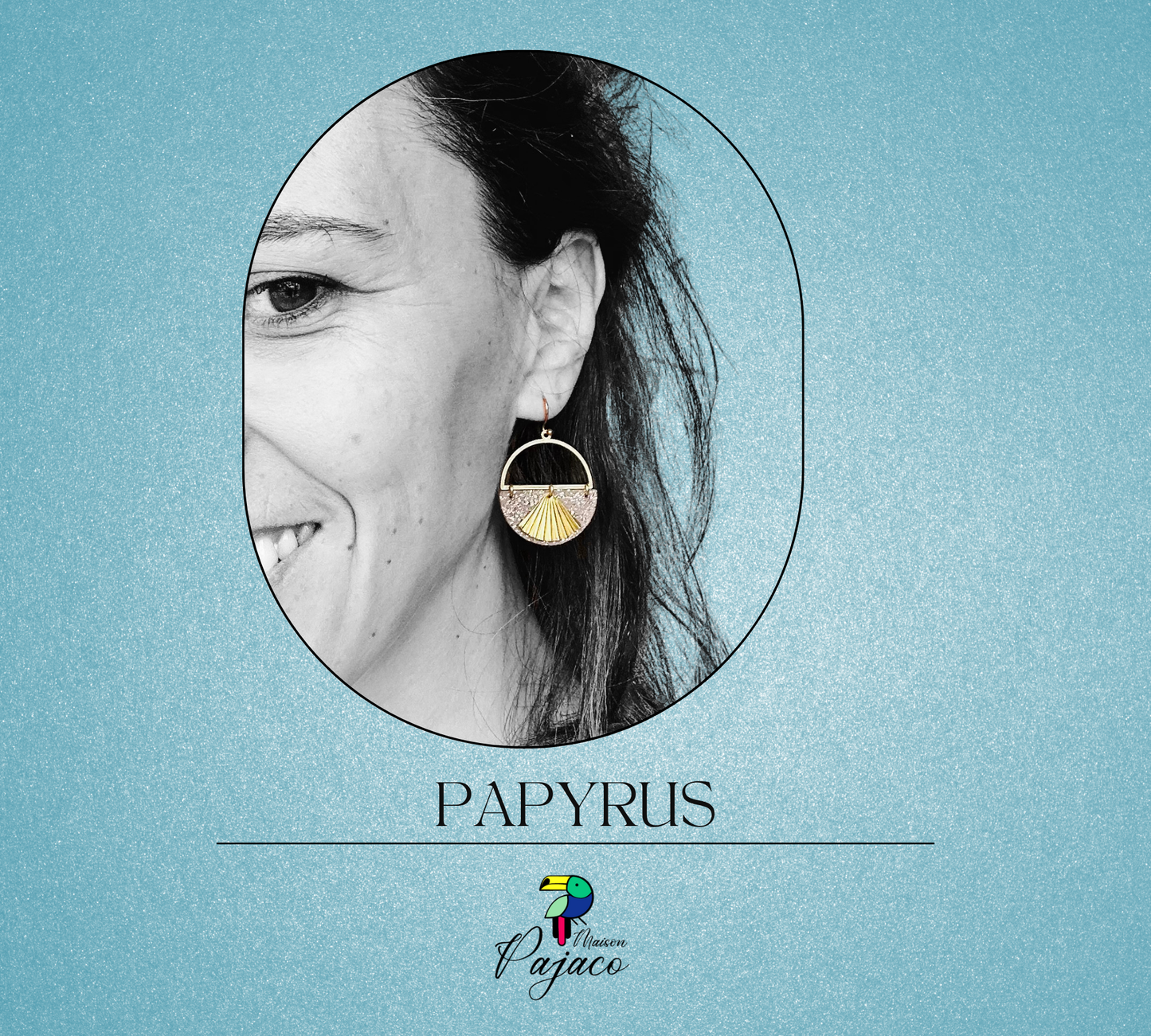 Boucles d'oreilles - Papyrus - Rose écru scintillant