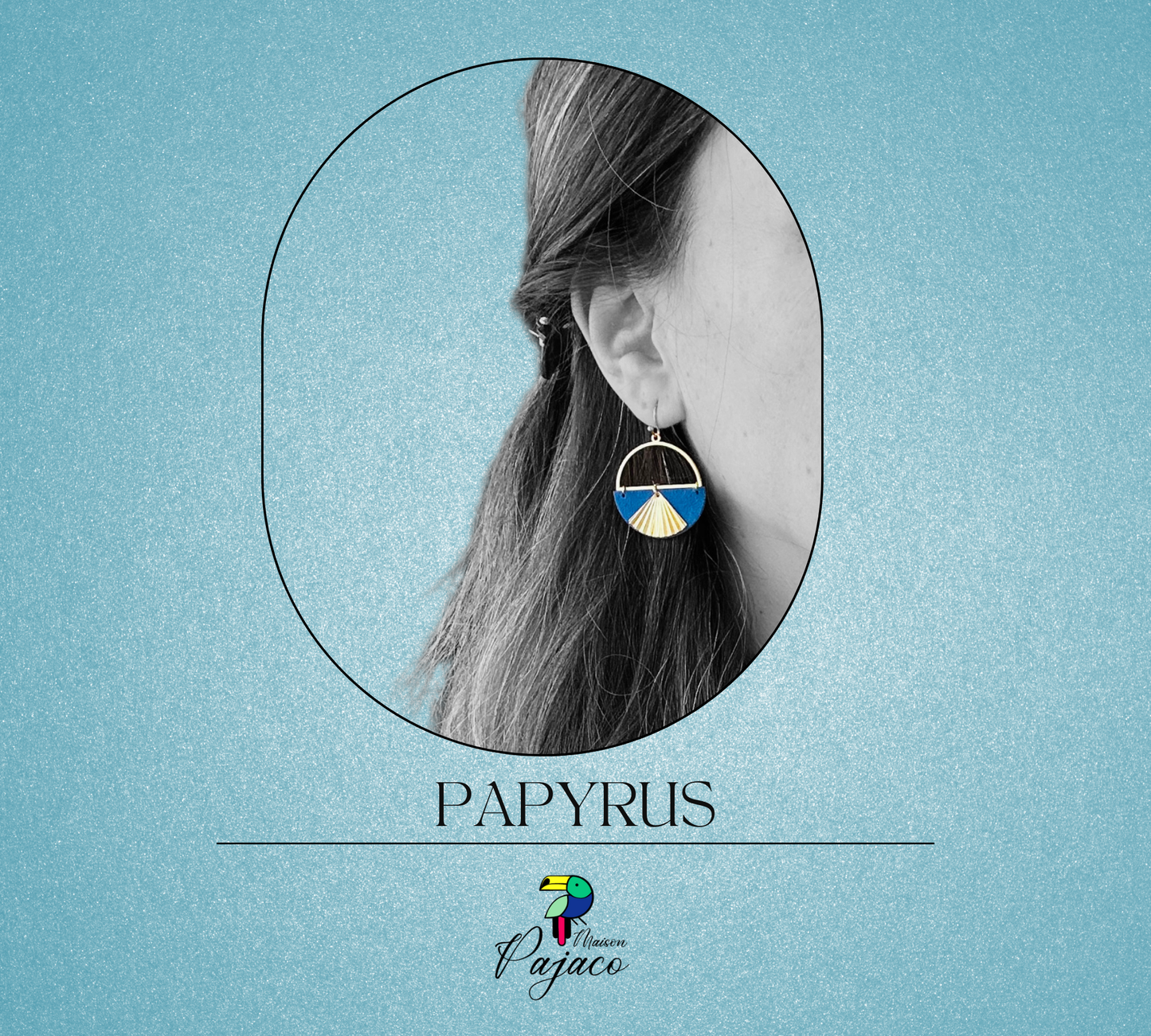 Boucles d'oreilles - Papyrus - Bleu