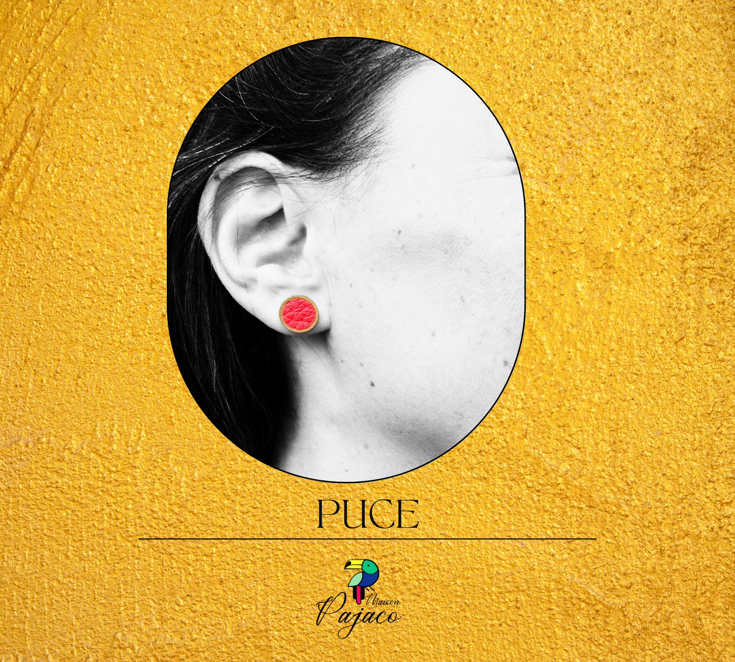 Puce dorée - Cuir corail