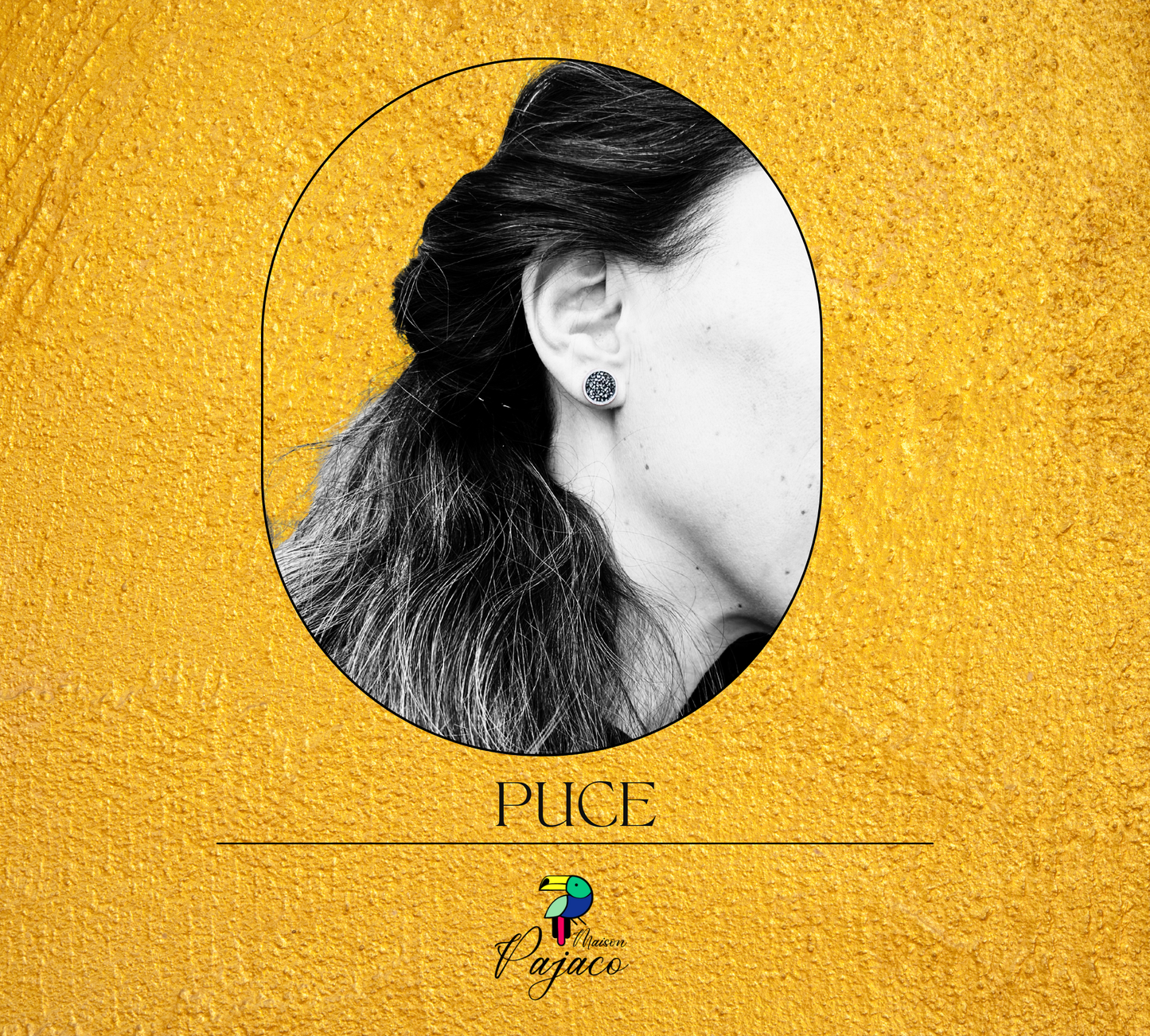 Puce Argenté - Cuir noir argenté