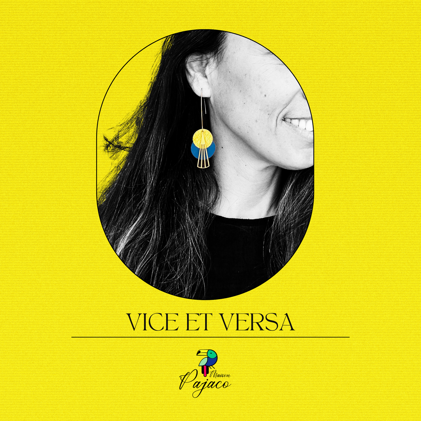 Boucles d'oreilles- Vice et Versa - Jaune et bleu