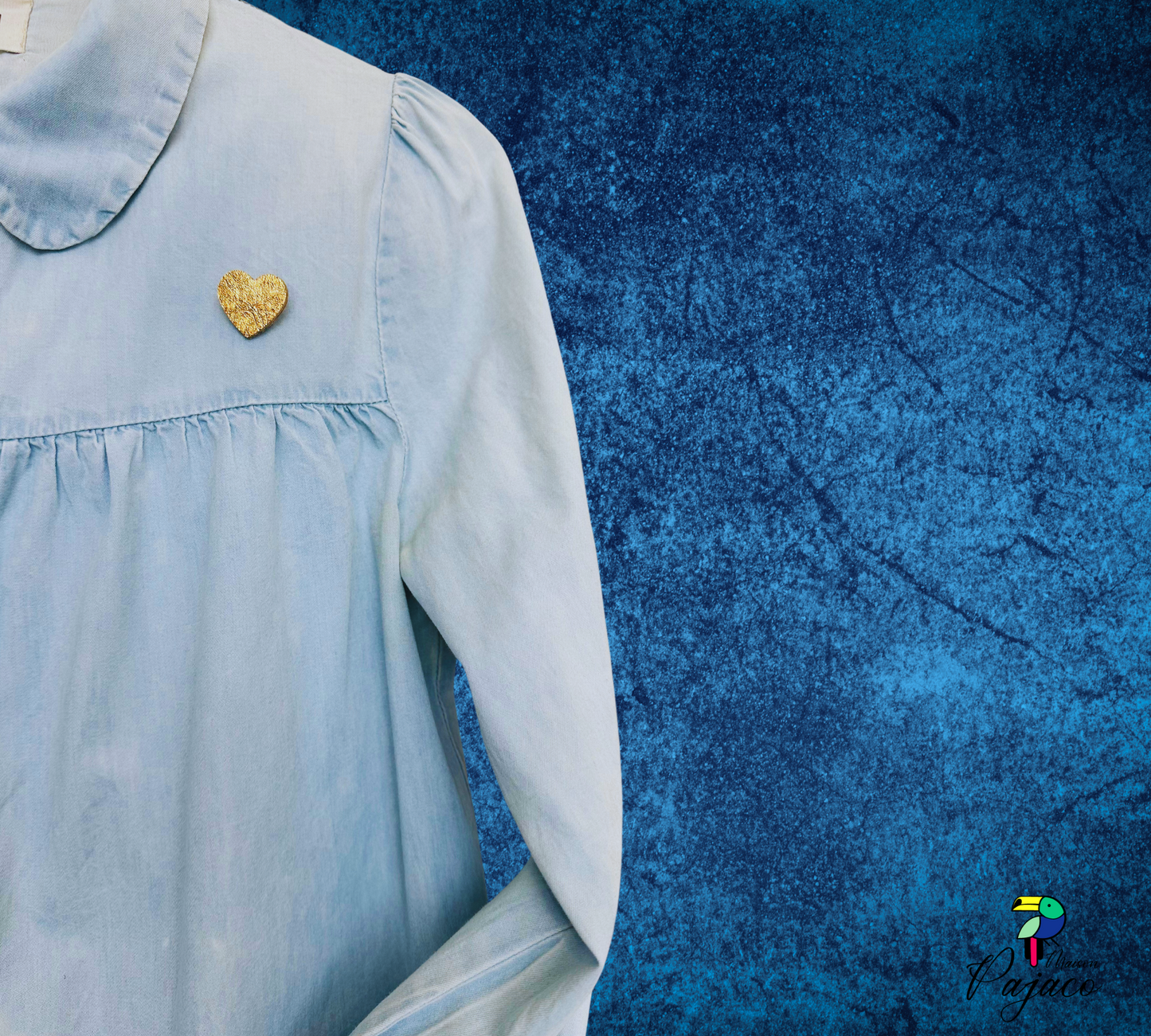 Broche Cuir - Coeur