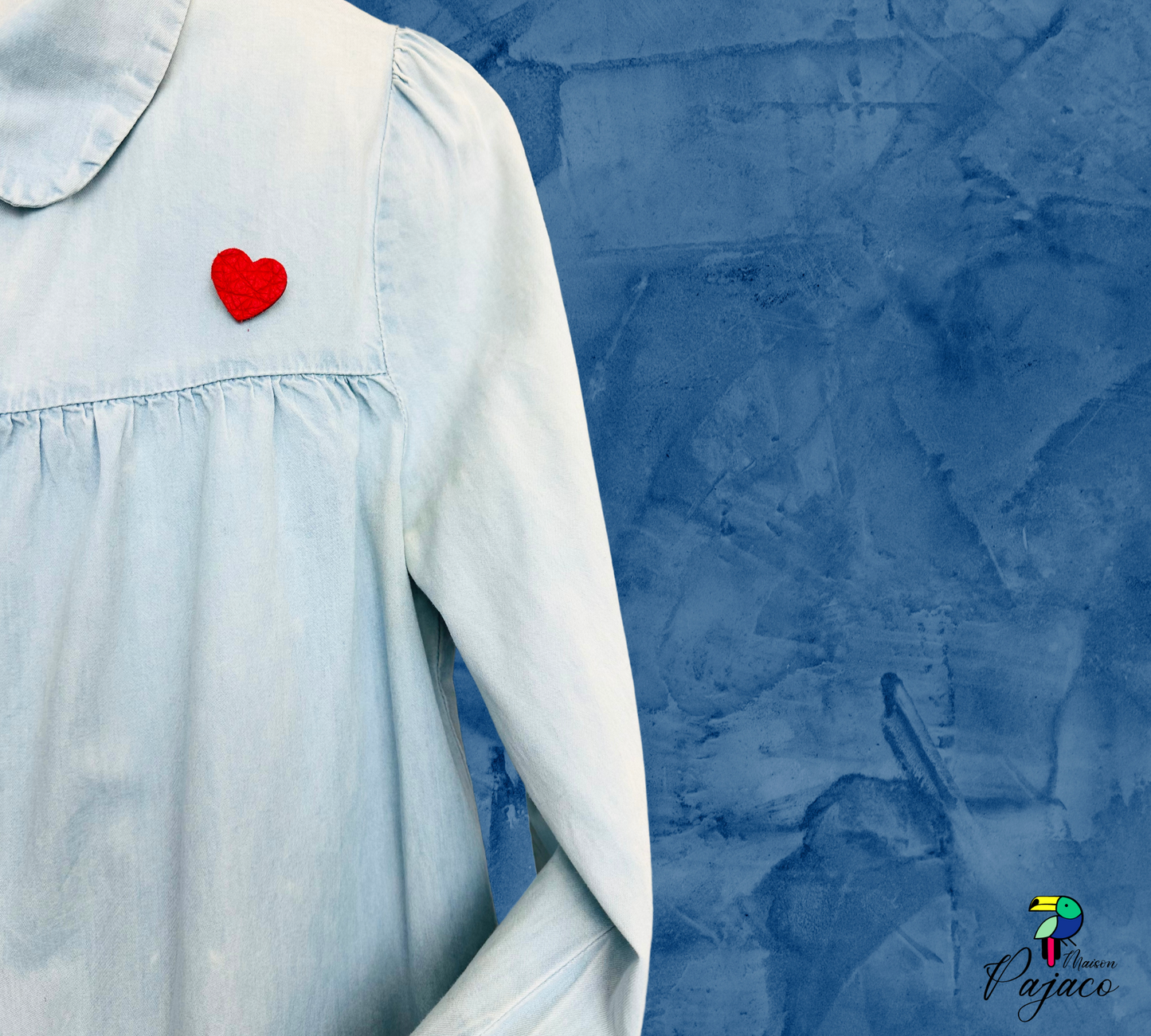 Broche Cuir - Coeur