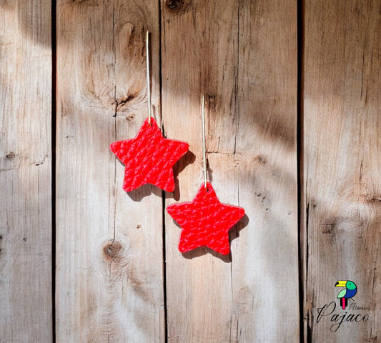 Boucles d'oreilles - Etoile filante rouge