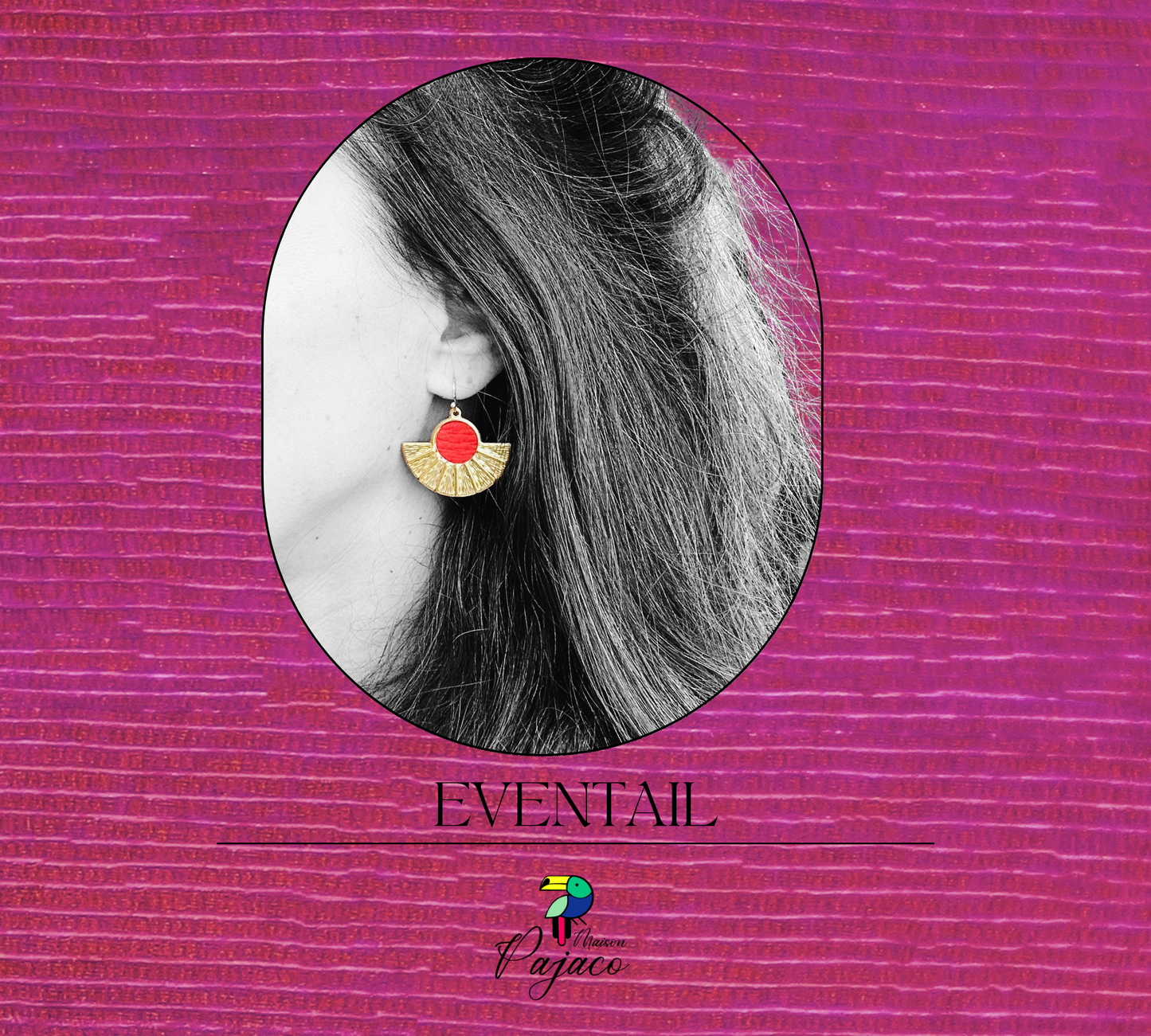 Boucles d'oreilles Eventail - Rouge