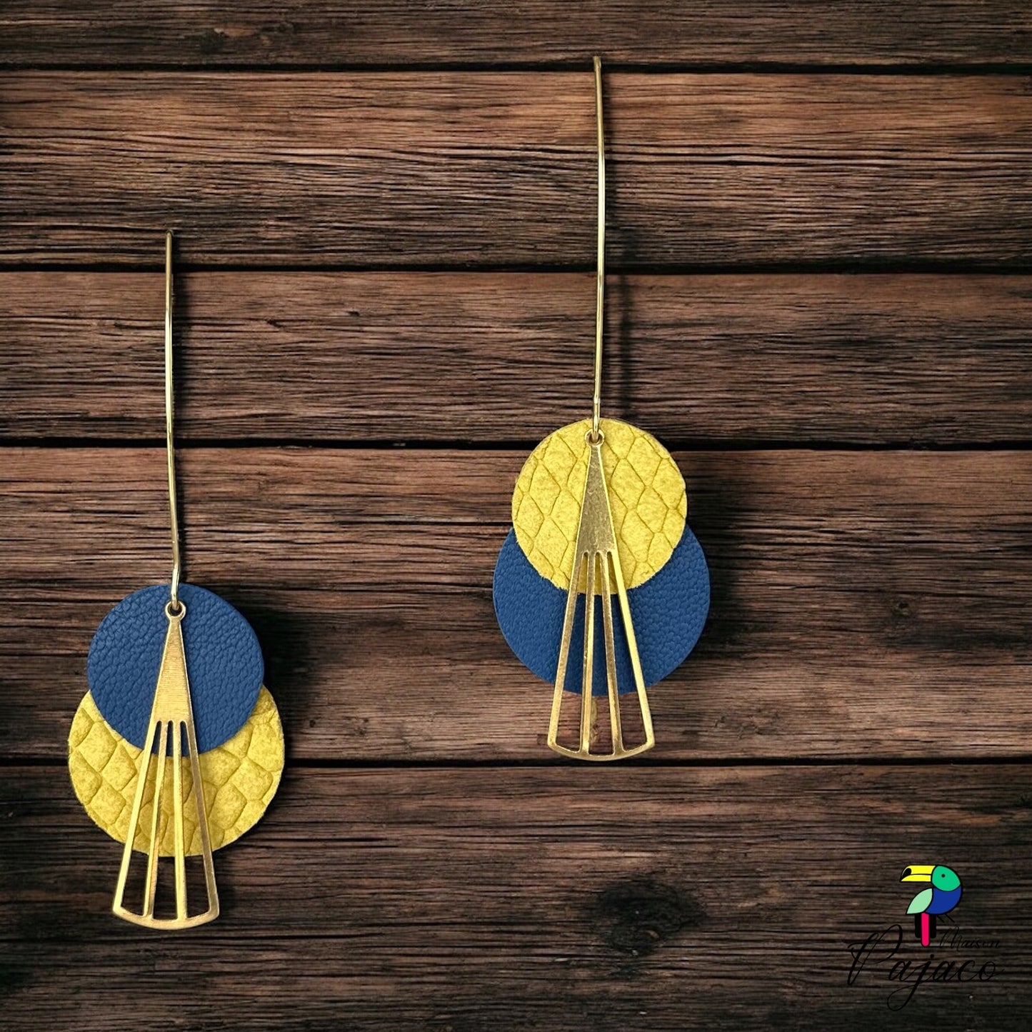 Boucles d'oreilles- Vice et Versa - Jaune et bleu