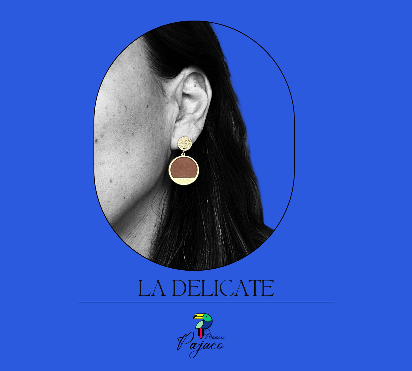 Boucle d'oreille - La Délicate - Marron