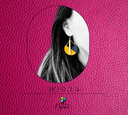 Boucles d’oreilles - 9 ¾ - Bleu navy jaune