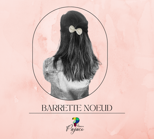Barrette noeud en cuir - Doré beigé perforé