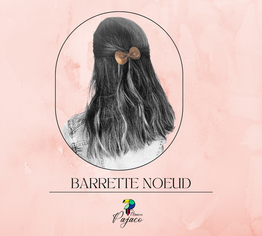 Barrette noeud en cuir - Cuivre