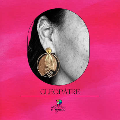 Boucles d'oreilles - Cléopâtre - Marron et doré