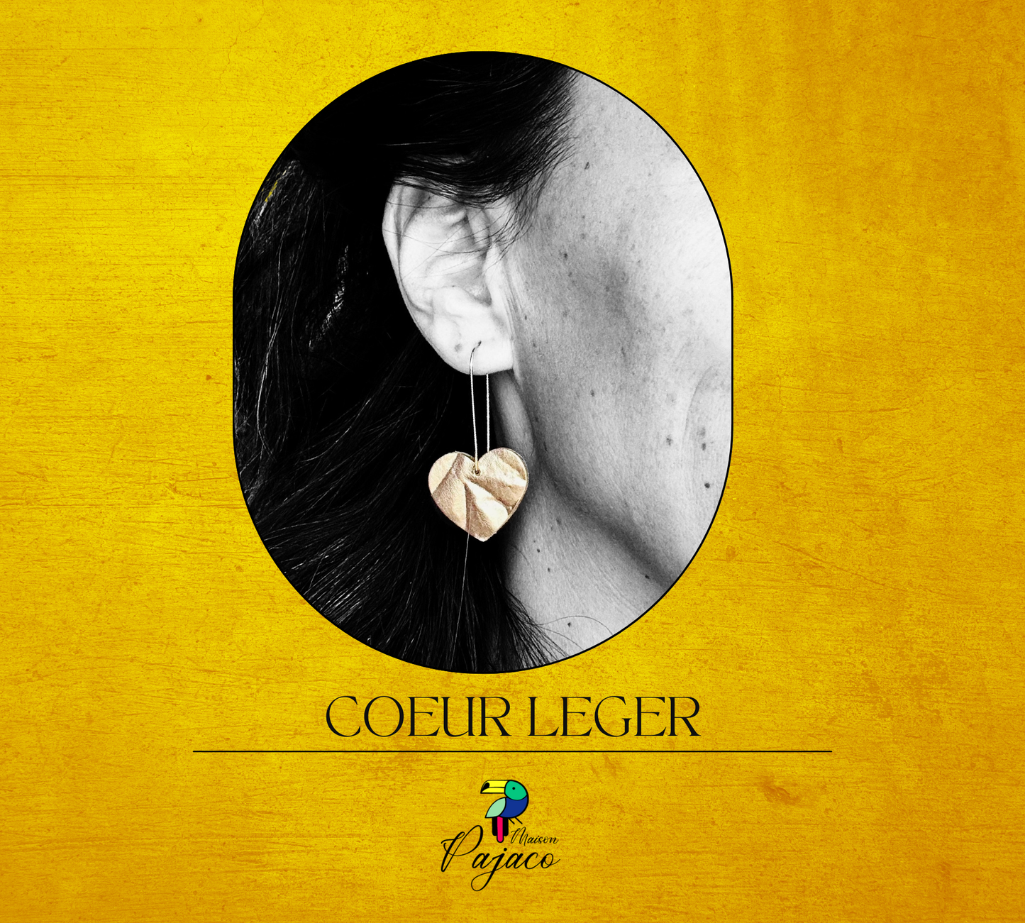 Boucle d'oreille - Coeur léger cuir star !