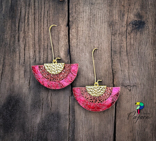 Boucles d'oreilles - Demi-lune rose