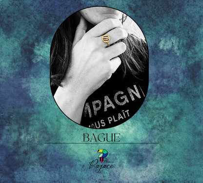 Bague dorée - Cuir zébré