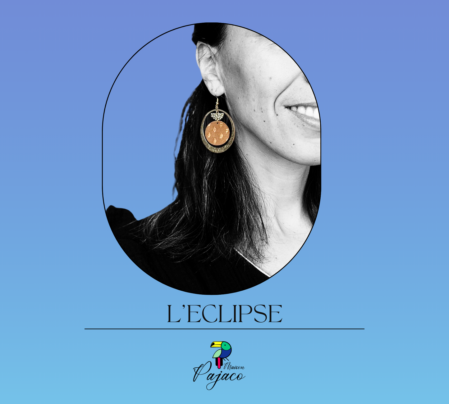 Boucle d'oreille - L'éclipse - marron