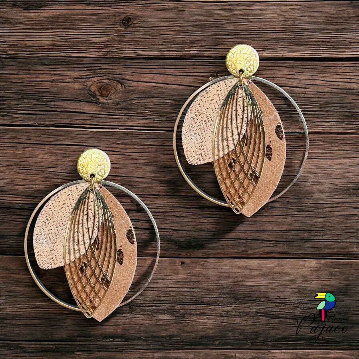 Boucles d'oreilles - Cléopâtre - Marron et doré