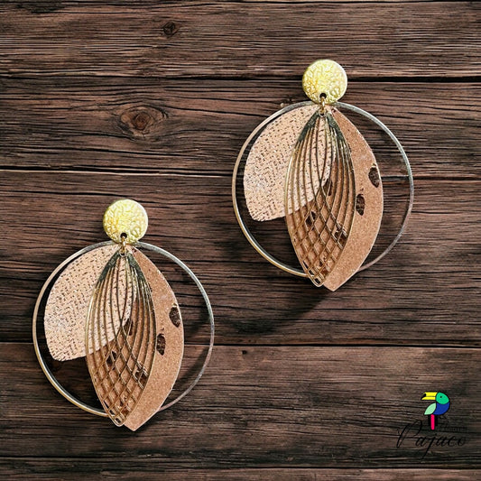 Boucles d'oreilles - Cléopâtre - Marron et doré