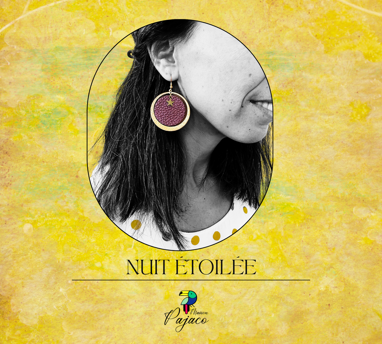 Boucle d'oreille - Nuit étoilée - Violet irisé