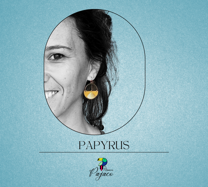 Boucles d'oreilles - Papyrus - Jaune