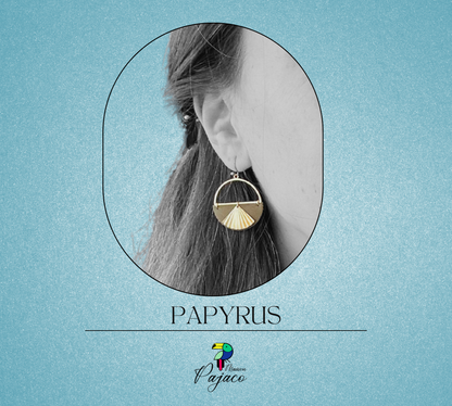 Boucles d'oreilles - Papyrus - Kaki