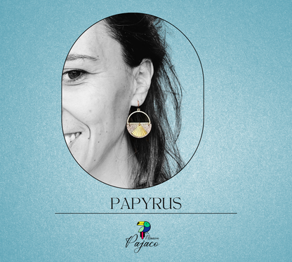 Boucles d'oreilles - Papyrus - Rose écru scintillant