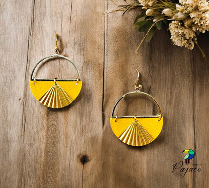 Boucles d'oreilles - Papyrus - Jaune