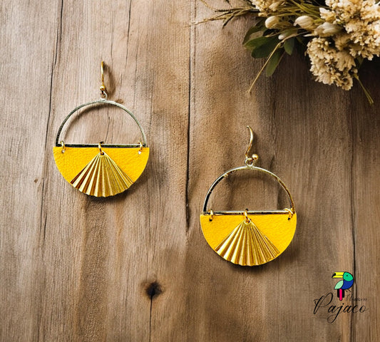 Boucles d'oreilles - Papyrus - Jaune