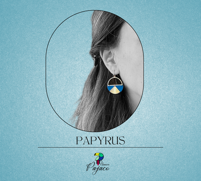 Boucles d'oreilles - Papyrus - Bleu