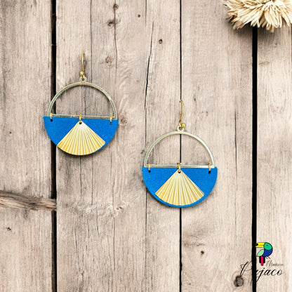 Boucles d'oreilles - Papyrus - Bleu