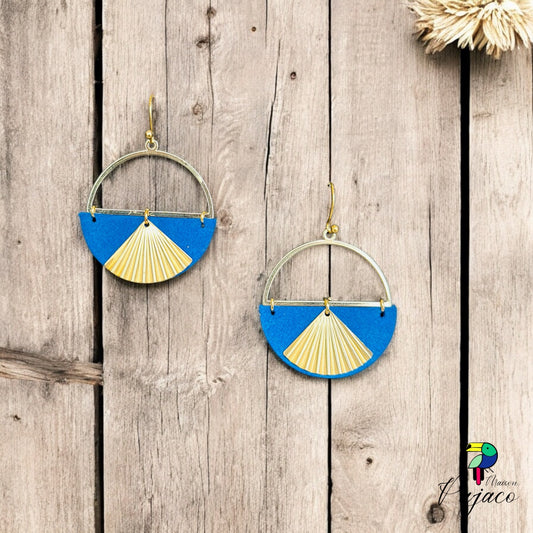 Boucles d'oreilles - Papyrus - Bleu